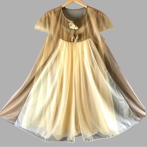 Vintage 1960's Vanity Fair Double Chiffon Peignoir & Negligee Set